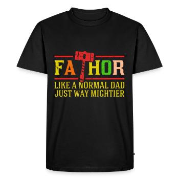 Fa-Thor Father Thor Father's Day Vikings Dad Gift - Men's Premium Organic T-Shirt - black - Front - Nico (187cm)