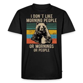 i hate morning people or mornings bear coffee - Men's Premium Organic T-Shirt - black - Front - Nico (187cm)