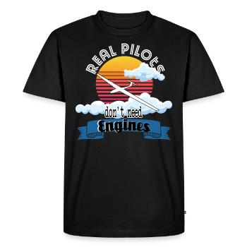 Real Pilots Planeur cadeau de vol à voile - T-shirt Premium bio Homme - noir - Devant - Nico (187cm)