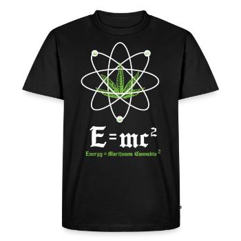 Théorie de la relativité: énergie = fumée de cannabis - T-shirt Premium bio Homme - noir - Devant - Nico (187cm)