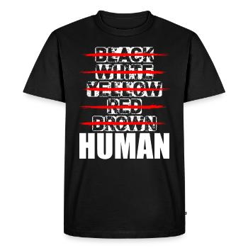 Just Human black lives matter anti racism love - Men's Premium Organic T-Shirt - black - Front - Nico (187cm)