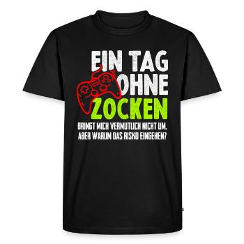 Gamer Zocken Zocker PC Konsole Teenager - Männer Premium Bio T-Shirt - Schwarz - Vorne - Nico (187cm)