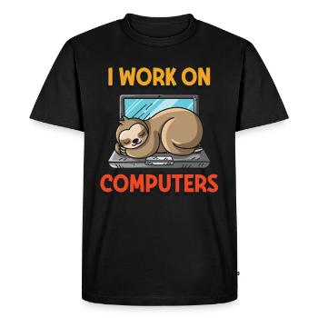 Ordinateur nerd geek programmeur nerd messieurs - T-shirt Premium bio Homme - noir - Devant - Nico (187cm)