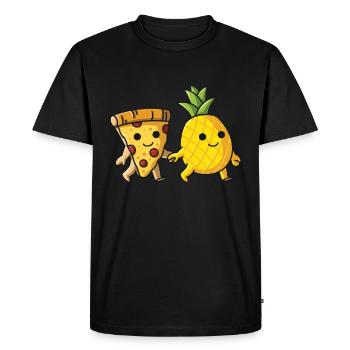 Pizza Hawaï Pizza Ananas Manger Pizza & Ananas - T-shirt Premium bio Homme - noir - Devant - Nico (187cm)