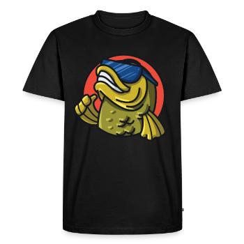 Carpe pêcheur pêche cadeaux pêcheur papa cadeau - T-shirt Premium bio Homme - noir - Devant - Nico (187cm)