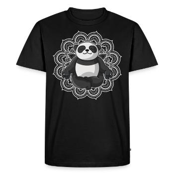 Yoga Panda Bär Mandala Spirituell yoga damen - Männer Premium Bio T-Shirt - Schwarz - Vorne - Nico (187cm)