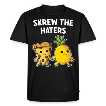 Pizza Hawaï Pizza Ananas Manger Pizza & Ananas - T-shirt Premium bio Homme - noir - Devant - Nico (187cm)