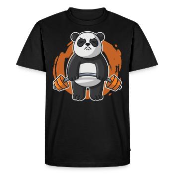 Panda fitness gym workout workout men - Men's Premium Organic T-Shirt - black - Front - Nico (187cm)