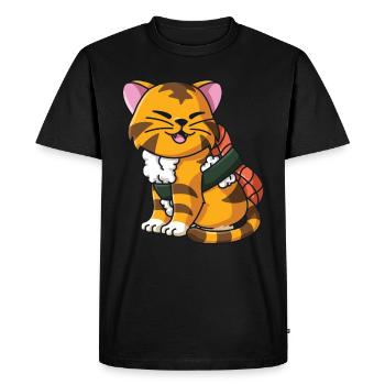 Sushi tigre chat japonais sushi dames - T-shirt Premium bio Homme - noir - Devant - Nico (187cm)