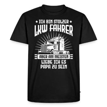 LKW Fahrer Papa LKW Fahrer Papa - Männer Premium Bio T-Shirt - Schwarz - Vorne - Nico (187cm)
