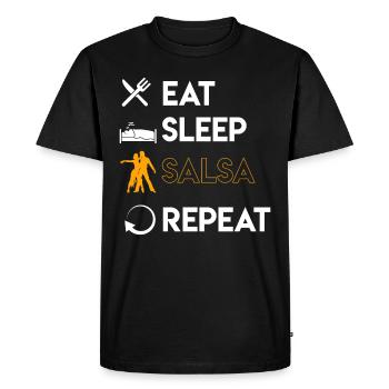MANGEZ SLEEP SALSA REPEAT - T-shirt Premium bio Homme - noir - Devant - Nico (187cm)