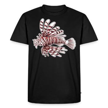 Poisson-lion poisson-lion poisson toxique rouge - T-shirt Premium bio Homme - noir - Devant - Nico (187cm)