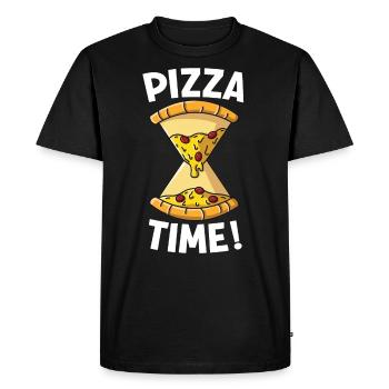 Pizza pizza maker eating pizza funny pizza - Men's Premium Organic T-Shirt - black - Front - Nico (187cm)