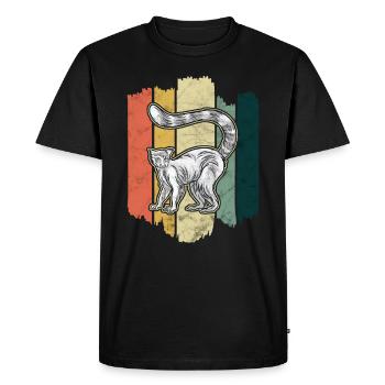 Graphique de Madagascar primate lémur catta - T-shirt Premium bio Homme - noir - Devant - Nico (187cm)