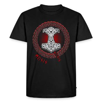 Thor Hammer Runen Thors Mythologie nordique - T-shirt Premium bio Homme - noir - Devant - Nico (187cm)