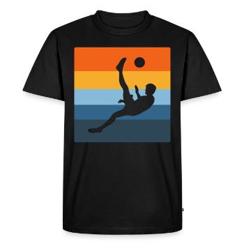 Soccer Footballer Rainbow Playing Soccer Boy - Men's Premium Organic T-Shirt - black - Front - Nico (187cm)
