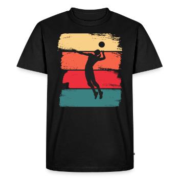 Volleyball Retro Beach Volleyball Ladies - Men's Premium Organic T-Shirt - black - Front - Nico (187cm)