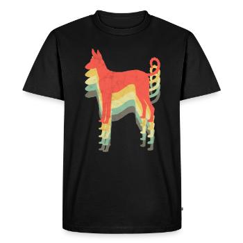 Oeuvre vintage de chien espagnol Podenco - T-shirt Premium bio Homme - noir - Devant - Nico (187cm)
