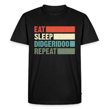 Didgeridoo Eat sleep répéter - T-shirt Premium bio Homme - noir - Devant - Nico (187cm)