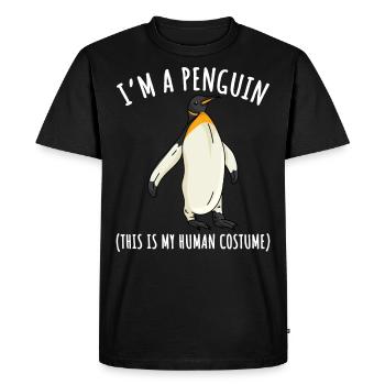 Costume de pingouin motif pingouin Je suis un pingouin - T-shirt Premium bio Homme - noir - Devant - Nico (187cm)