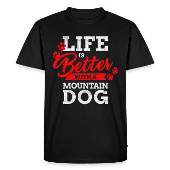 Bouvier suisse Bauernhund Alm - Une vie meilleure - T-shirt Premium bio Homme - noir - Devant - Nico (187cm)