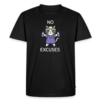 chat sport fitness drôle proverbe motivation sucré - T-shirt Premium bio Homme - noir - Devant - Nico (187cm)