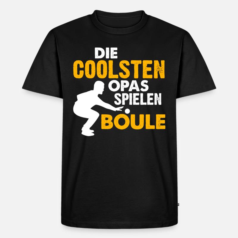 Die coolsten Opas spielen Boule - Männer Premium Bio T-Shirt - Schwarz