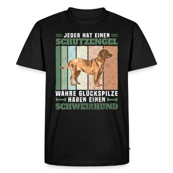 Hanoverian Sweat Dog Guardian Angel Gift - Men's Premium Organic T-Shirt - black - Front - Nico (187cm)