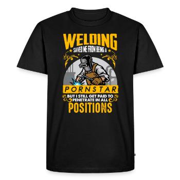 Welding Saved Me Funny welder gift - Men's Premium Organic T-Shirt - black - Front - Nico (187cm)