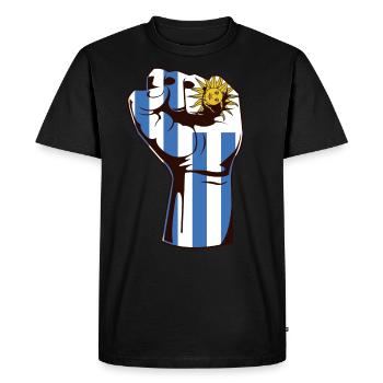 Uruguay Fist Revolution J'aime l'Uruguay - T-shirt Premium bio Homme - noir - Devant - Nico (187cm)