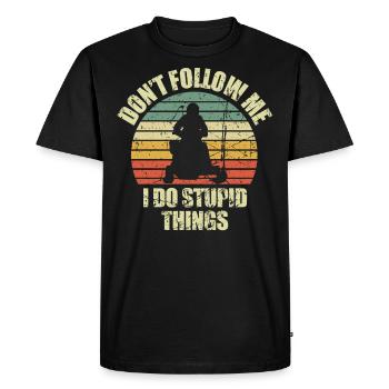 Les cascadeurs aventuriers ne me suivent pas, moi si - T-shirt Premium bio Homme - noir - Devant - Nico (187cm)