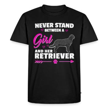 Une fille et son Flat Coated Retriever disant - T-shirt Premium bio Homme - noir - Devant - Nico (187cm)