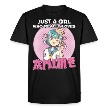 Manga Otaku Anime Anime pour filles - T-shirt Premium bio Homme - noir - Devant - Nico (187cm)
