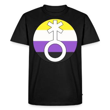 Symbol Nonbinary Non-Binary Nonbinary Gender - Men's Premium Organic T-Shirt - black - Front - Nico (187cm)