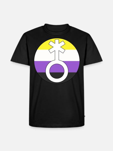 Symbol Nonbinary Non-Binary Nonbinary Gender - Men's Premium Organic T-Shirt - black