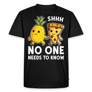 Hawaiian Pizza No One Needs to Know - Men's Premium Organic T-Shirt - black - Front - Nico (187cm)