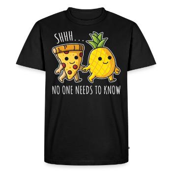 Hawaiian Pizza No One Needs to Know - Men's Premium Organic T-Shirt - black - Front - Nico (187cm)