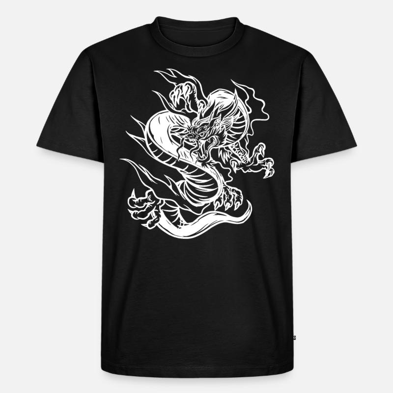 mit chinesischen Drachen chinesischem Drache - Männer Premium Bio T-Shirt - Schwarz