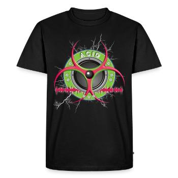 Acid Musique Techno - T-shirt Premium bio Homme - noir - Devant - Nico (187cm)