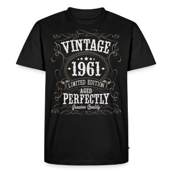 Naissance 1961 Légendes 1961 Vintage - T-shirt Premium bio Homme - noir - Devant - Nico (187cm)