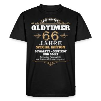 66 Geburtstag 66 Jahre Geburtstag Geschenk-Idee - Männer Premium Bio T-Shirt - Schwarz - Vorne - Nico (187cm)