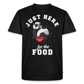 Panda Food lover Always Hungry Just Here For The - Men's Premium Organic T-Shirt - black - Front - Nico (187cm)