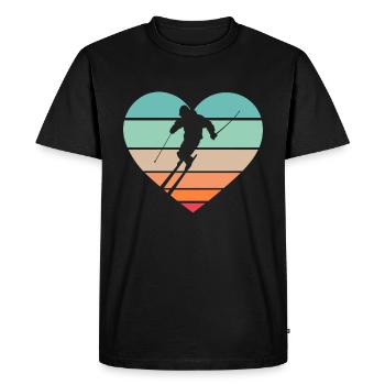 Skiing ski rider skiing Winter sports enthusiast - Men's Premium Organic T-Shirt - black - Front - Nico (187cm)