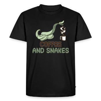 Coffee and snake - T-shirt Premium bio Homme - noir - Devant - Nico (187cm)