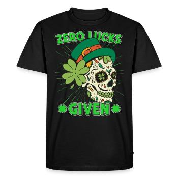 Zero Lucks Given Mardi Gras Skull st patricks day - Men's Premium Organic T-Shirt - black - Front - Nico (187cm)