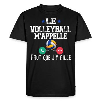 Volley Volleyball Volleyeur volleyeuse sport - T-shirt Premium bio Homme - noir - Devant - Nico (187cm)