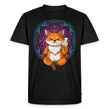 Renard Yoga Mandala Yoga spirituel dames - T-shirt Premium bio Homme - noir - Devant - Nico (187cm)