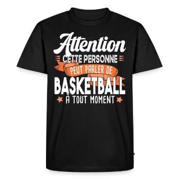 Basketball Basketteur Basket Basketteuse humour - T-shirt Premium bio Homme - noir - Devant - Nico (187cm)