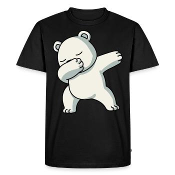 Dabbing Ours polaire Drôle de pyjama Costume - T-shirt Premium bio Homme - noir - Devant - Nico (187cm)