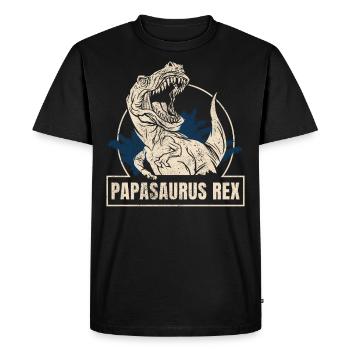 Papasaurus Rex for men dinasor papa saurus - Men's Premium Organic T-Shirt - black - Front - Nico (187cm)